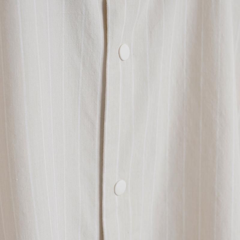 YAECA 䥨 COMFORT SHIRT RELAX SQUARE / BEIGE-STRIPE