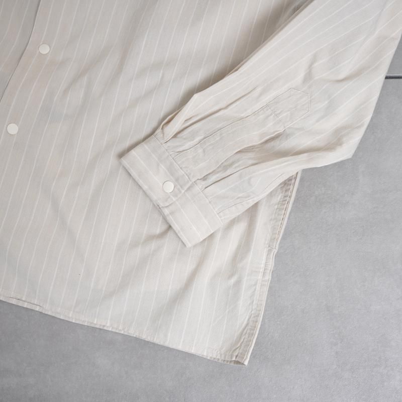 YAECA 䥨 COMFORT SHIRT RELAX SQUARE / BEIGE-STRIPE