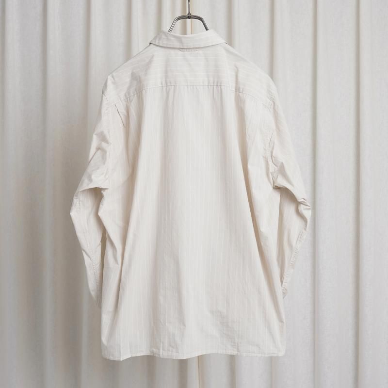 YAECA 䥨 COMFORT SHIRT RELAX SQUARE / BEIGE-STRIPE