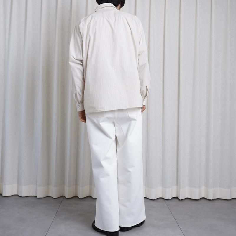 YAECA 䥨 COMFORT SHIRT RELAX SQUARE / BEIGE-STRIPE