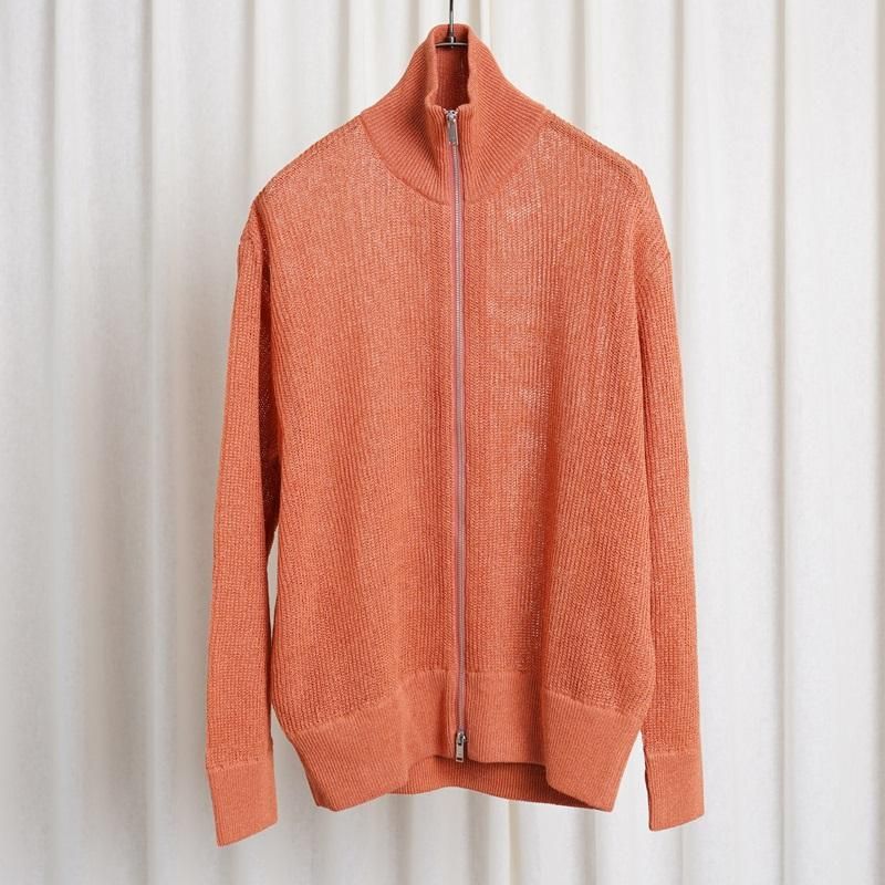 25S/SۡYOKE 衼 WASHI RAYON SHEER DRIVERS KNIT /  ORANGE


