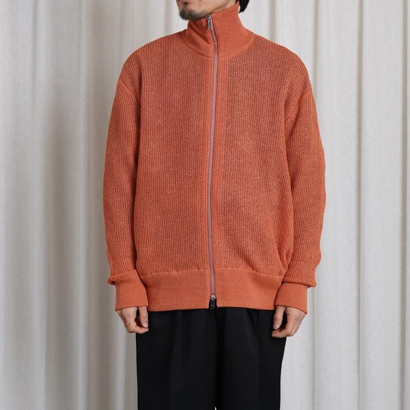 25S/SۡYOKE 衼 WASHI RAYON SHEER DRIVERS KNIT /  ORANGE


