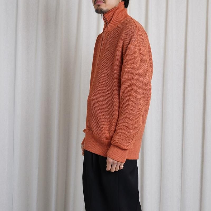 25S/SۡYOKE 衼 WASHI RAYON SHEER DRIVERS KNIT /  ORANGE


