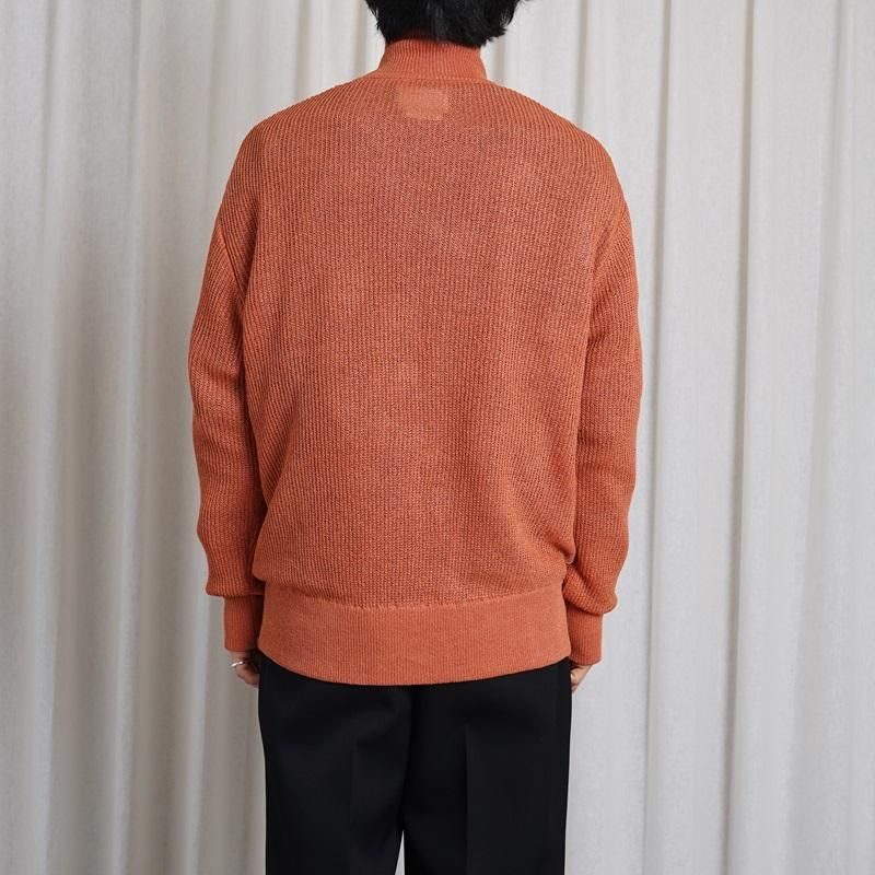 25S/SۡYOKE 衼 WASHI RAYON SHEER DRIVERS KNIT /  ORANGE


