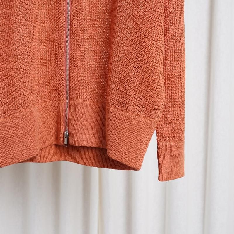 25S/SۡYOKE 衼 WASHI RAYON SHEER DRIVERS KNIT /  ORANGE


