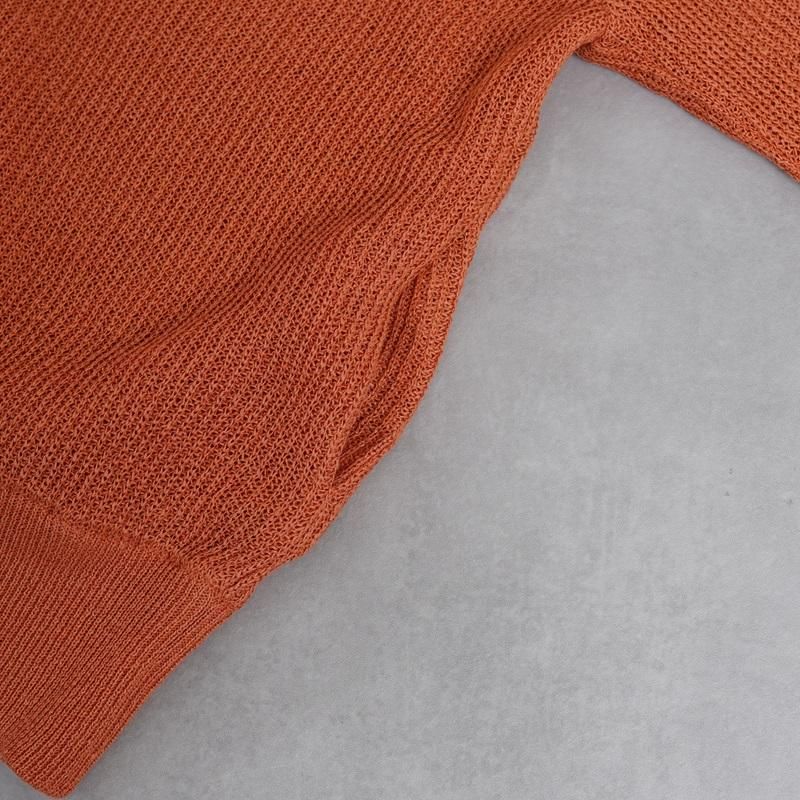 YOKE ヨーク】 WASHI RAYON SHEER DRIVERS KNIT / ORANGE - Avelia