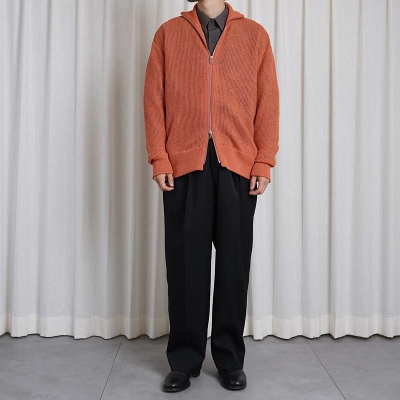 25S/SۡYOKE 衼 WASHI RAYON SHEER DRIVERS KNIT /  ORANGE


