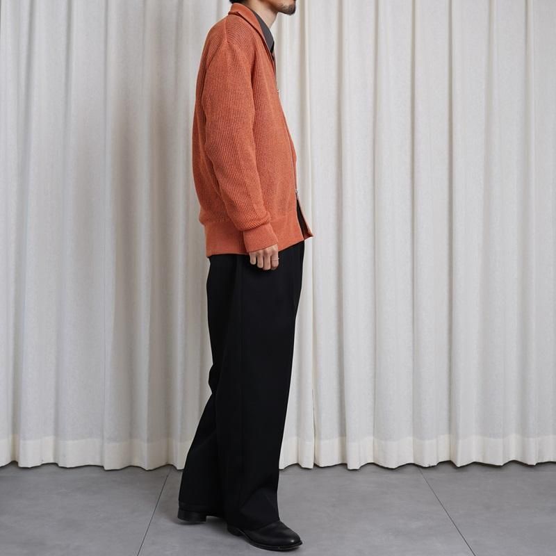25S/SۡYOKE 衼 WASHI RAYON SHEER DRIVERS KNIT /  ORANGE


