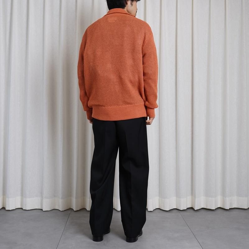 25S/SۡYOKE 衼 WASHI RAYON SHEER DRIVERS KNIT /  ORANGE



