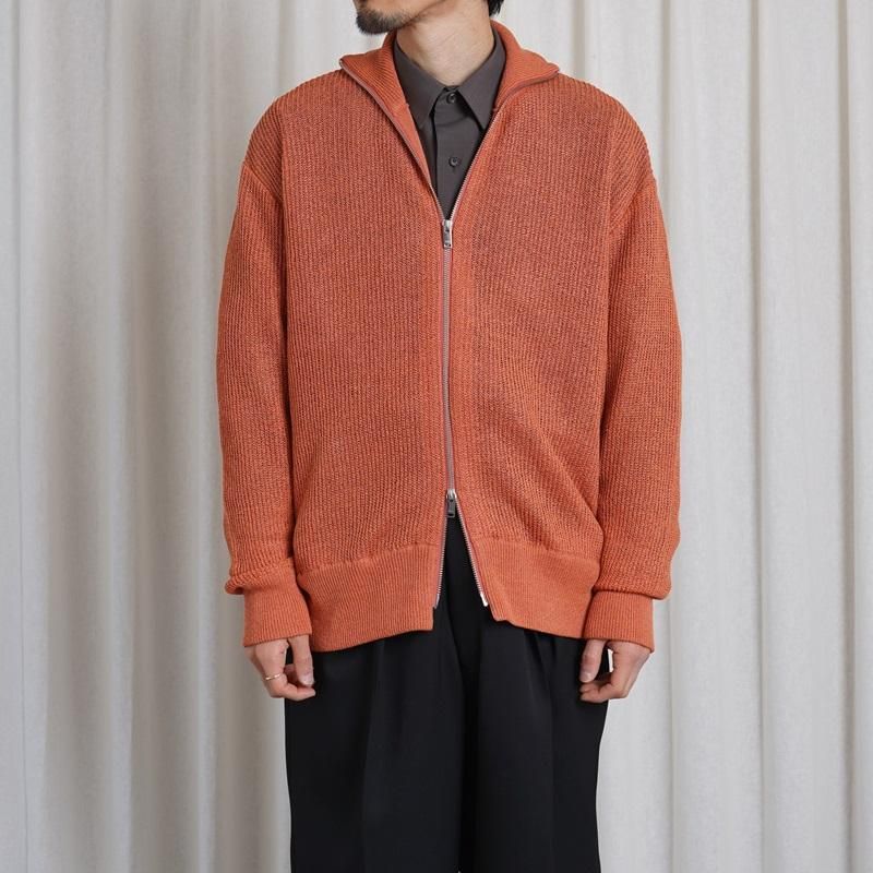 25S/SۡYOKE 衼 WASHI RAYON SHEER DRIVERS KNIT /  ORANGE


