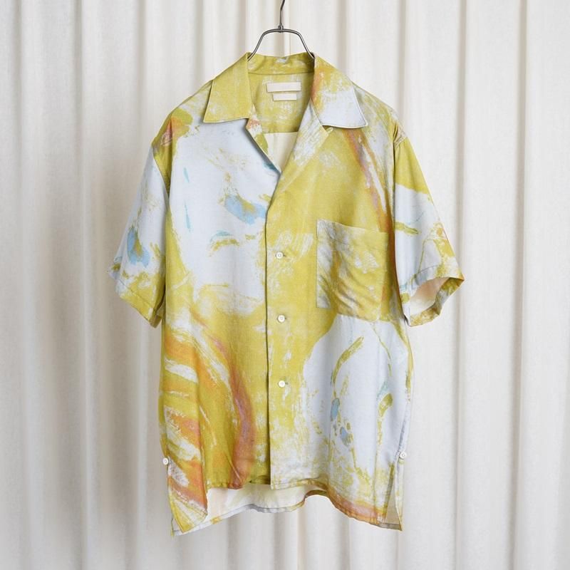 【25S/S】【YOKE ヨーク】 FLOWER PRINTED OPEN COLLAR SHIRT / YELLOW