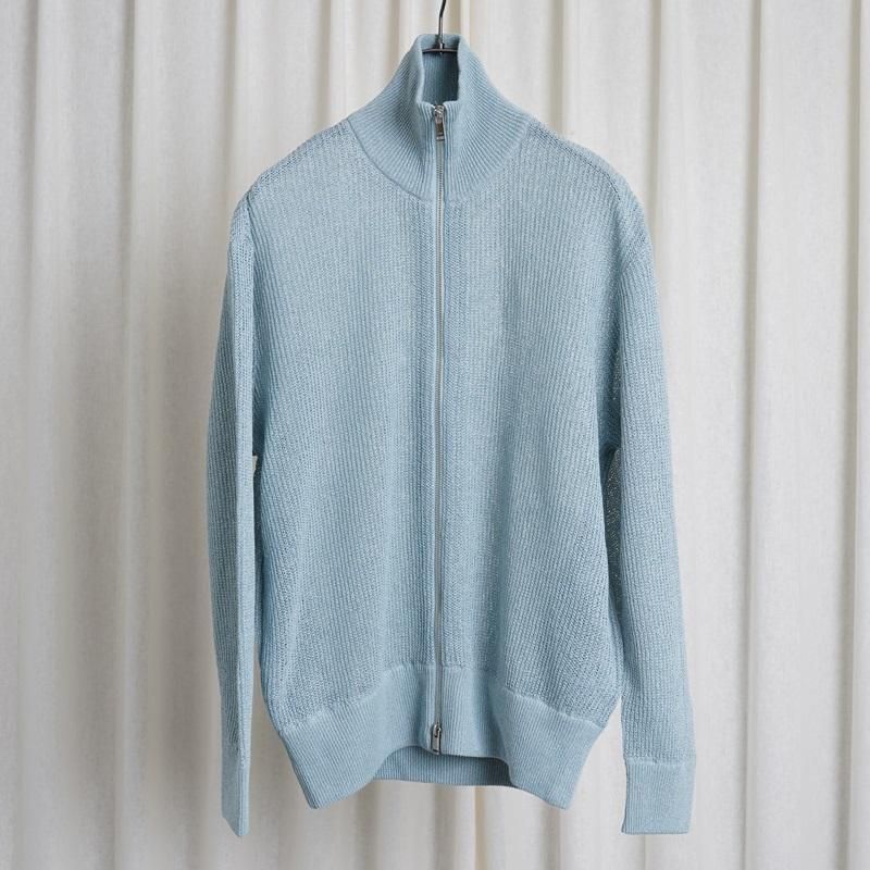 25S/SۡYOKE 衼 WASHI RAYON SHEER DRIVERS KNIT /  BLUE


