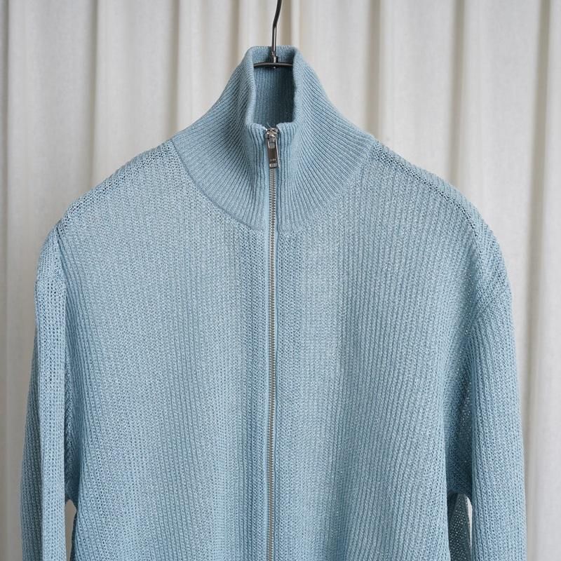 25S/SۡYOKE 衼 WASHI RAYON SHEER DRIVERS KNIT /  BLUE


