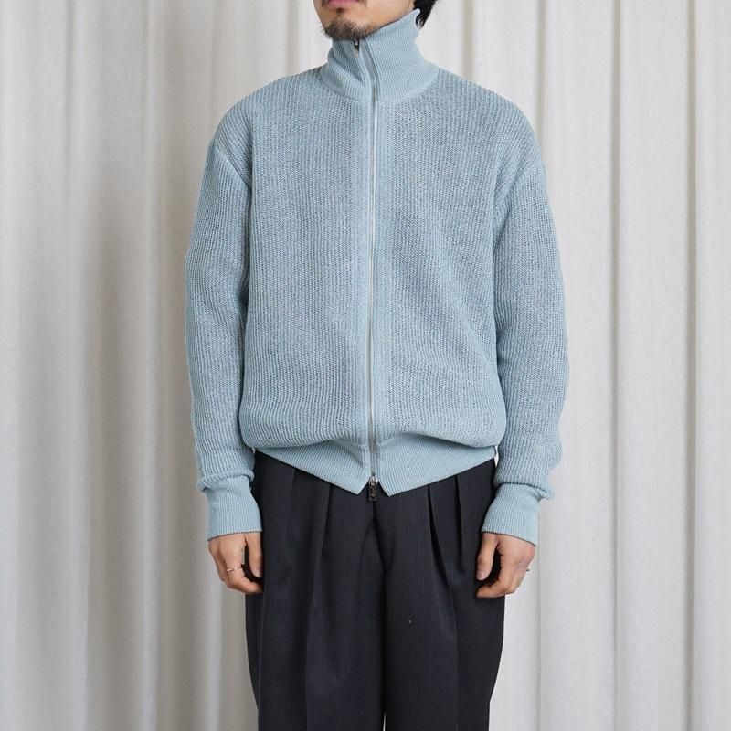 25S/SۡYOKE 衼 WASHI RAYON SHEER DRIVERS KNIT /  BLUE


