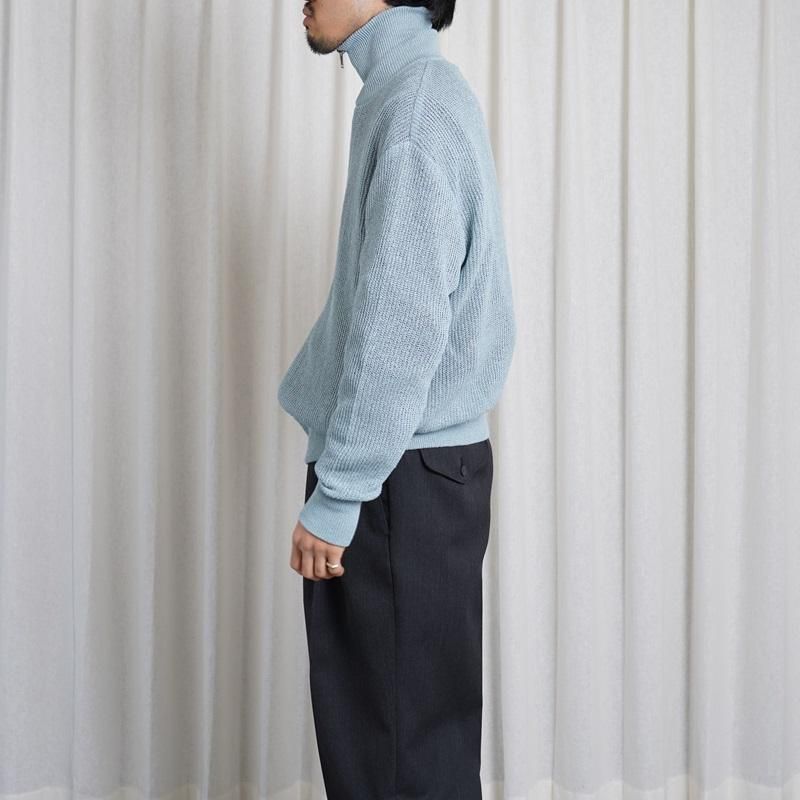 YOKE ヨーク】 WASHI RAYON SHEER DRIVERS KNIT / BLUE - Avelia YOKE ヨーク】 WASHI RAYON SHEER DRIVERS KNIT / BLUE - Avelia