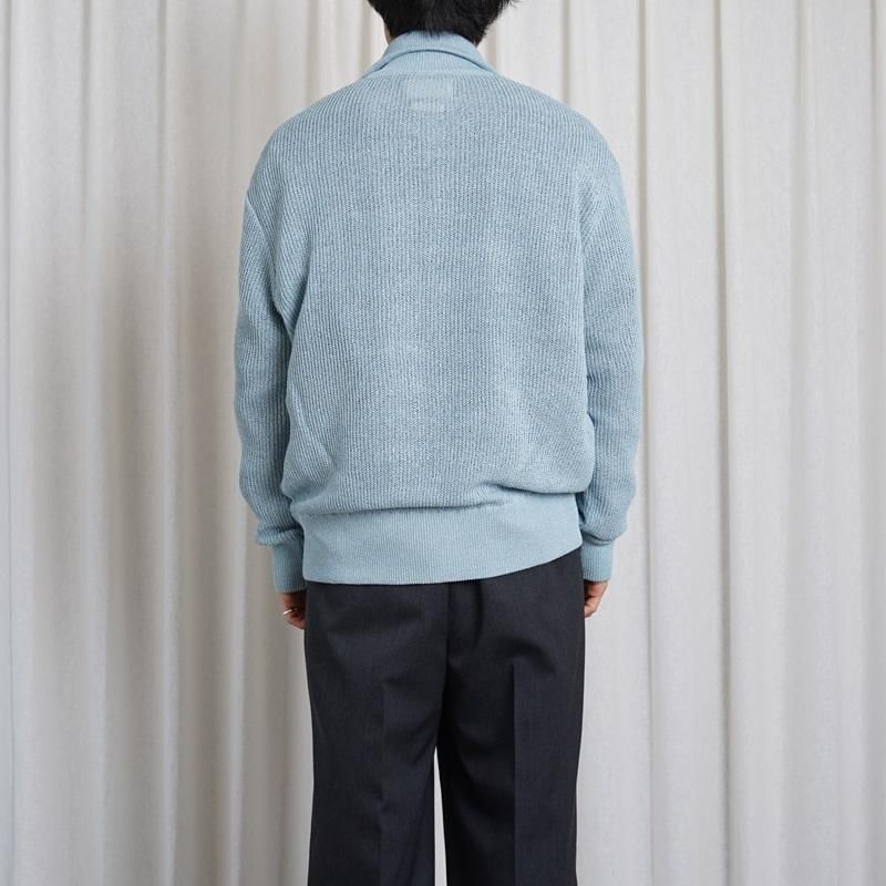 25S/SۡYOKE 衼 WASHI RAYON SHEER DRIVERS KNIT /  BLUE


