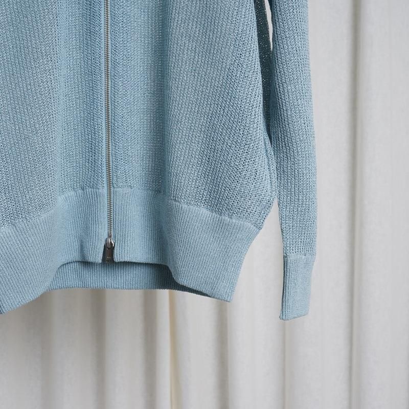 25S/SۡYOKE 衼 WASHI RAYON SHEER DRIVERS KNIT /  BLUE


