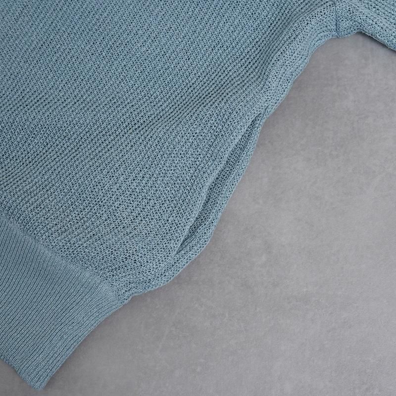 25S/SۡYOKE 衼 WASHI RAYON SHEER DRIVERS KNIT /  BLUE


