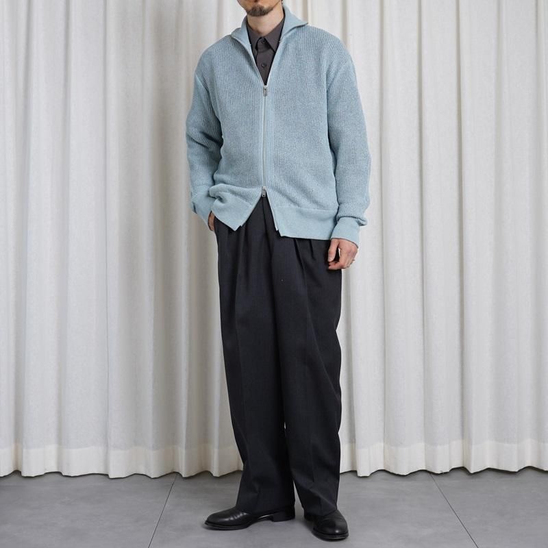 25S/SۡYOKE 衼 WASHI RAYON SHEER DRIVERS KNIT /  BLUE


