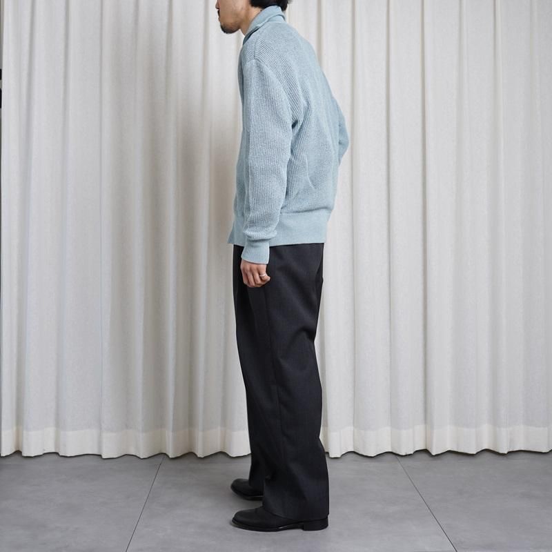 25S/SۡYOKE 衼 WASHI RAYON SHEER DRIVERS KNIT /  BLUE



