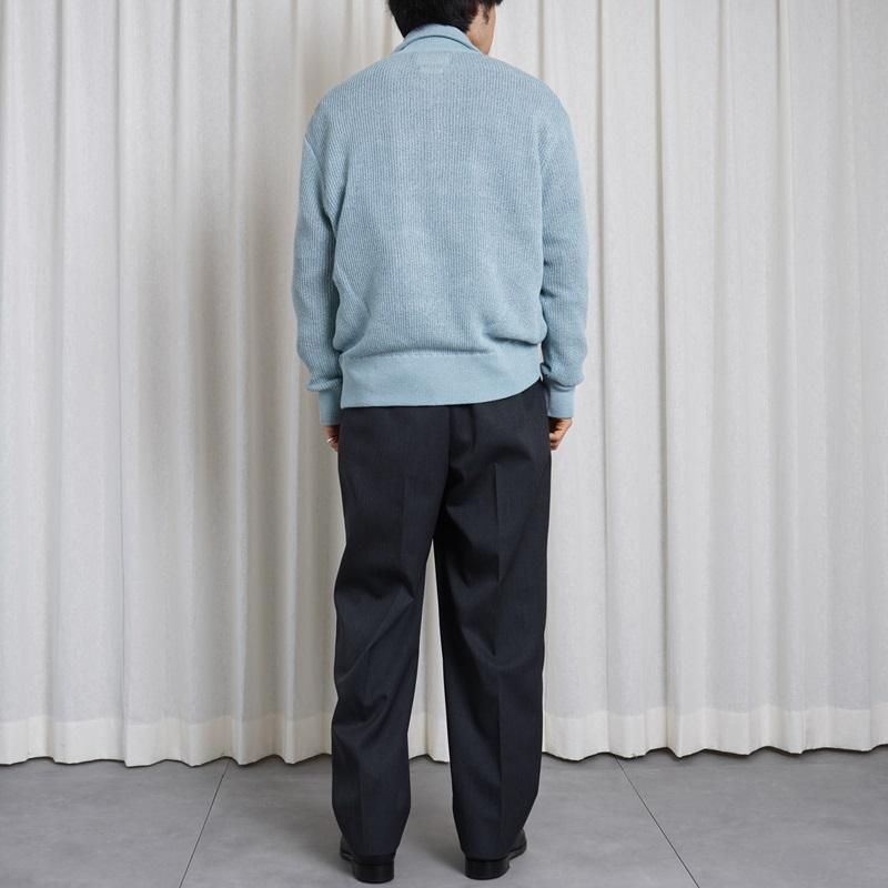 25S/SۡYOKE 衼 WASHI RAYON SHEER DRIVERS KNIT /  BLUE


