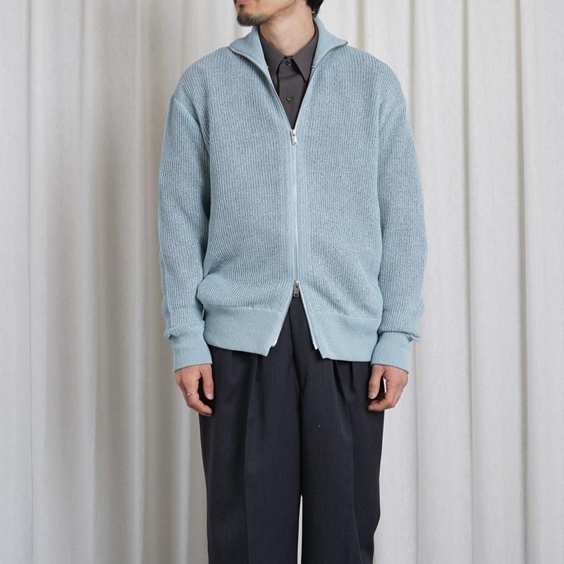 25S/SۡYOKE 衼 WASHI RAYON SHEER DRIVERS KNIT /  BLUE


