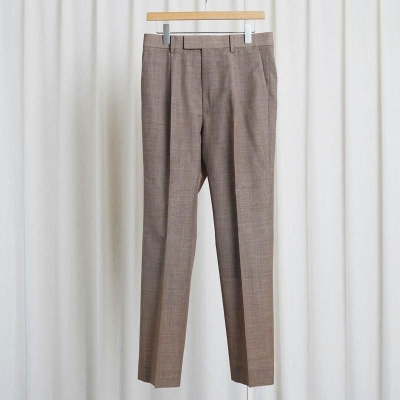 【25S/S】【AURALEE オーラリー】 TROPICAL WOOL KID MOHAIR ONE-TUCK SLACKS / BROWN CHECK