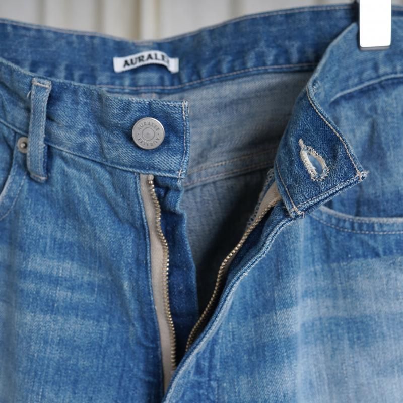25S/S AURALEE ꡼ SELVEDGE FADED LIGHT DENIM PANTS / LIGHT INDIGO