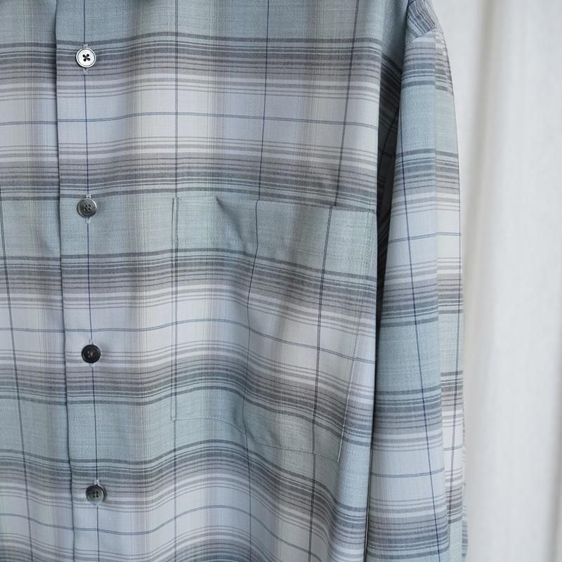 25S/SۡAURALEE ꡼ SUPER LIGHT WOOL CHECK SHIRT / BLUE GREEN CHECK
