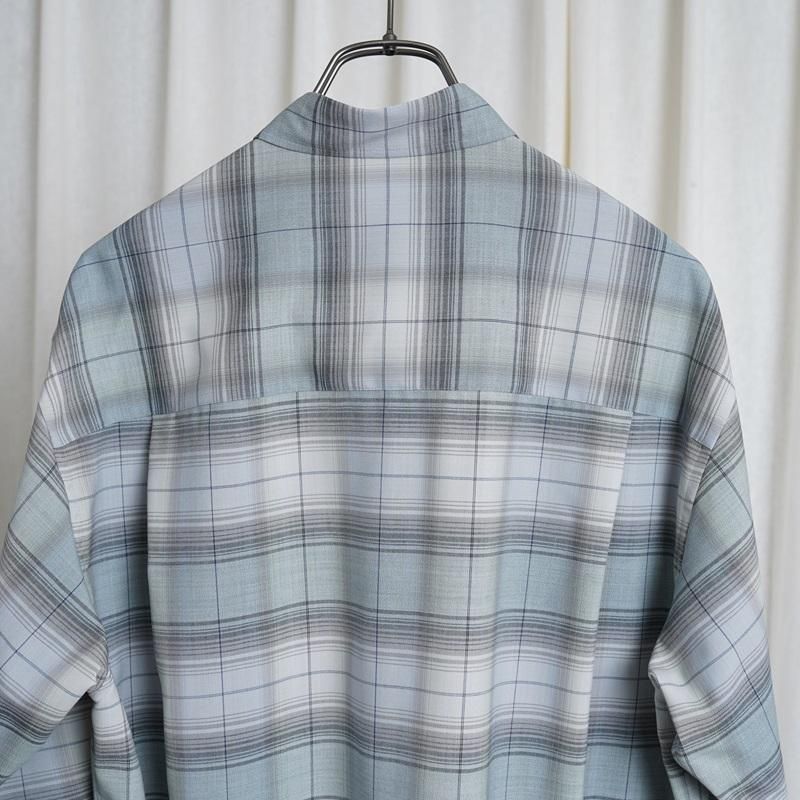 25S/SۡAURALEE ꡼ SUPER LIGHT WOOL CHECK SHIRT / BLUE GREEN CHECK