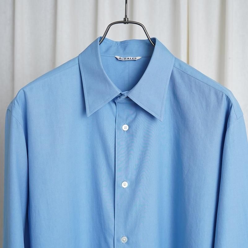 25S/SۡAURALEE ꡼ WASHED FINX TWILL SHIRT / BLUE
