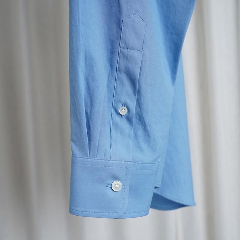 25S/SۡAURALEE ꡼ WASHED FINX TWILL SHIRT / BLUE
