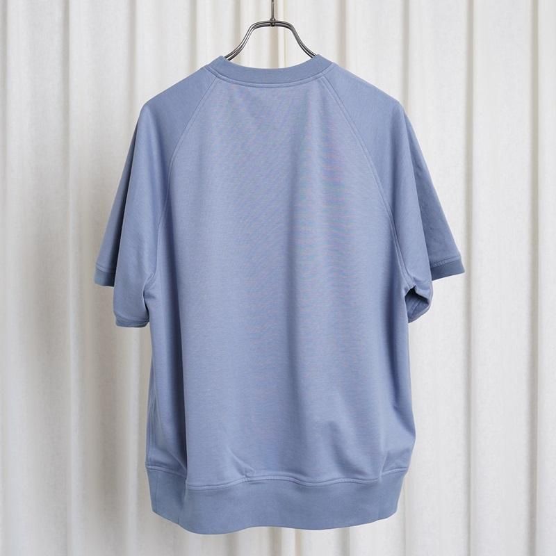 25S/SۡCale   36G COTTON ΢ S/S PULLOVER / BLUE GRAY