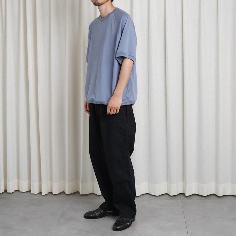 Cale カル】 36G COTTON 裏毛 S/S PULLOVER / BLUE GRAY- Avelia