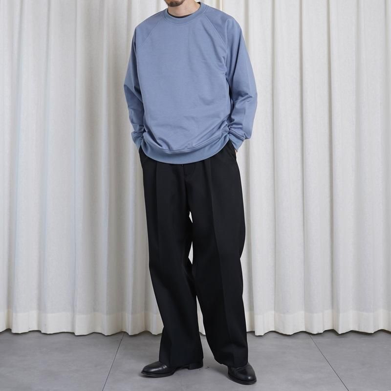 25S/SۡCale   36G COTTON ΢ L/S PULLOVER / BLUE GRAY