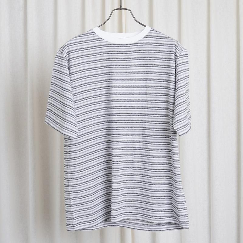 【25S/S】【BATONER バトナー】 HAND DRAWING BORDER T-SHIRT / WHITE
