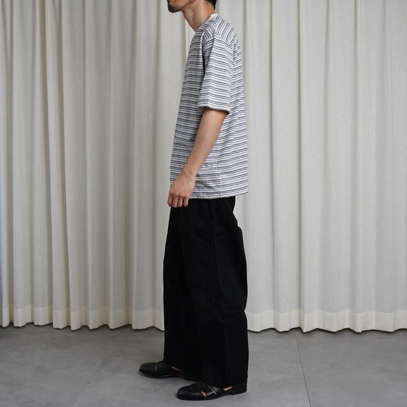 BATONER バトナー】 HAND DRAWING BORDER T-SHIRT / WHITE