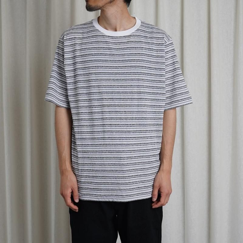 BATONER バトナー】 HAND DRAWING BORDER T-SHIRT / WHITE