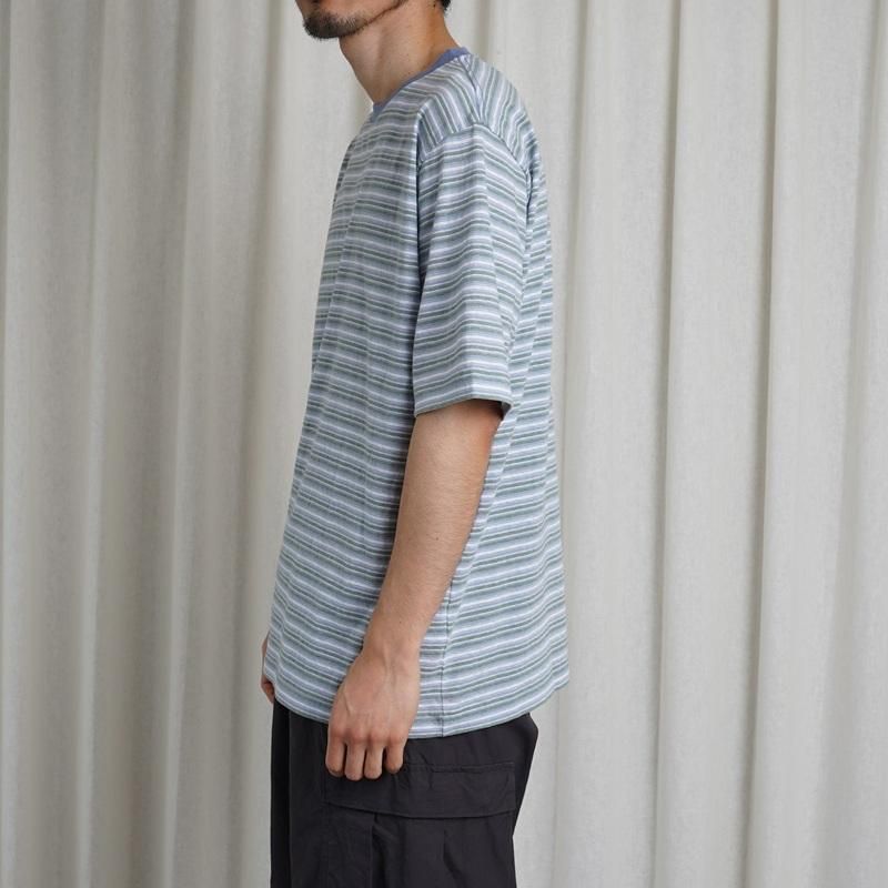 25S/SۡBATONER Хȥʡ HAND DRAWING BORDER T-SHIRT / SAX
