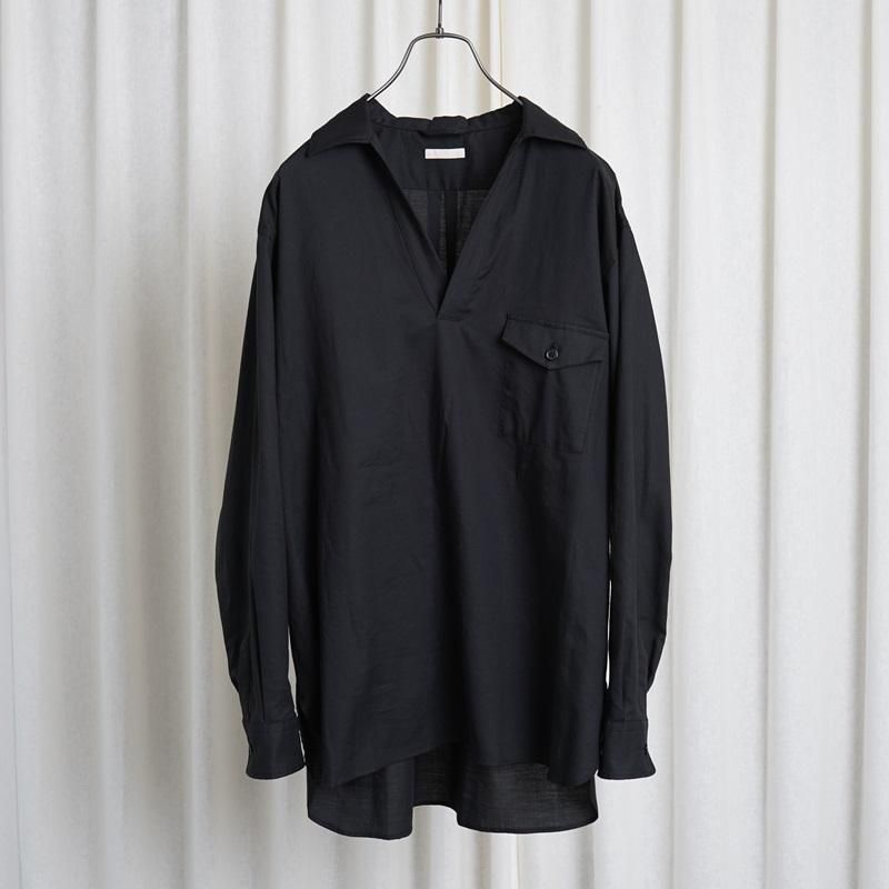 【25S/S】【ULTERIOR アルテリア】 POWDERY SOFT TWILL SKIPPER SHIRT / BLACK