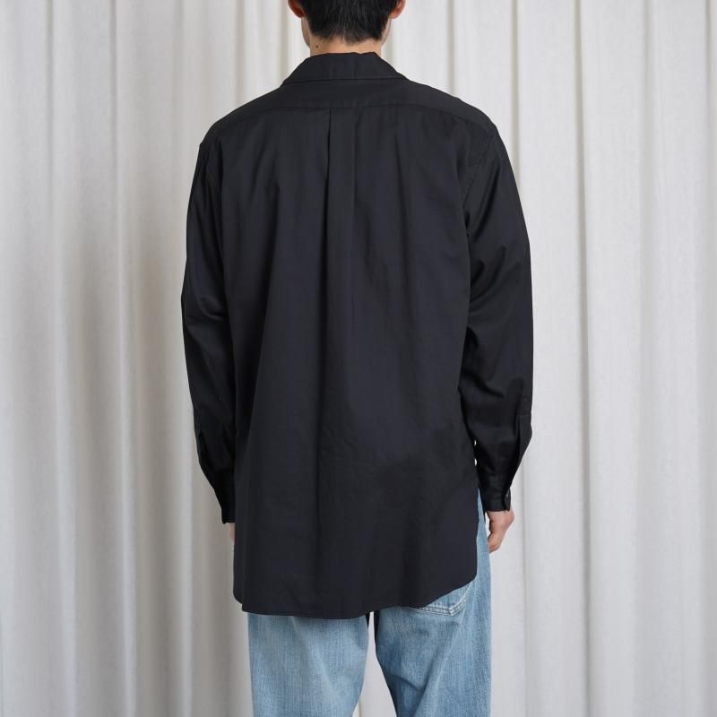25S/SۡULTERIOR ƥꥢ POWDERY SOFT TWILL SKIPPER SHIRT / BLACK