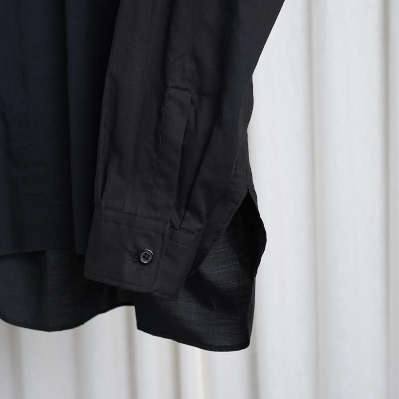 25S/SۡULTERIOR ƥꥢ POWDERY SOFT TWILL SKIPPER SHIRT / BLACK