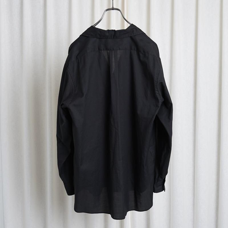 25S/SۡULTERIOR ƥꥢ POWDERY SOFT TWILL SKIPPER SHIRT / BLACK