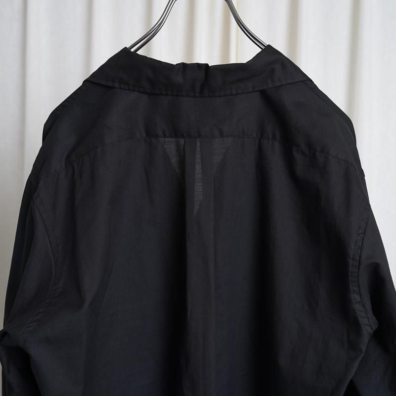 25S/SۡULTERIOR ƥꥢ POWDERY SOFT TWILL SKIPPER SHIRT / BLACK