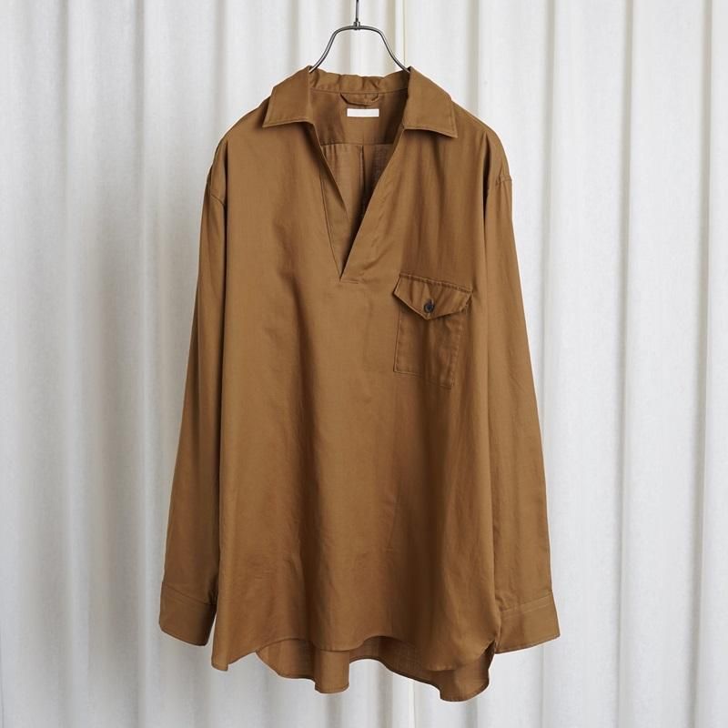 【25S/S】【ULTERIOR アルテリア】 POWDERY SOFT TWILL SKIPPER SHIRT / BROWN