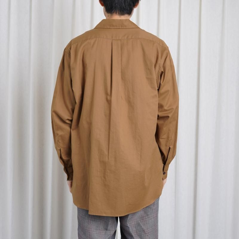 25S/SۡULTERIOR ƥꥢ POWDERY SOFT TWILL SKIPPER SHIRT / BROWN