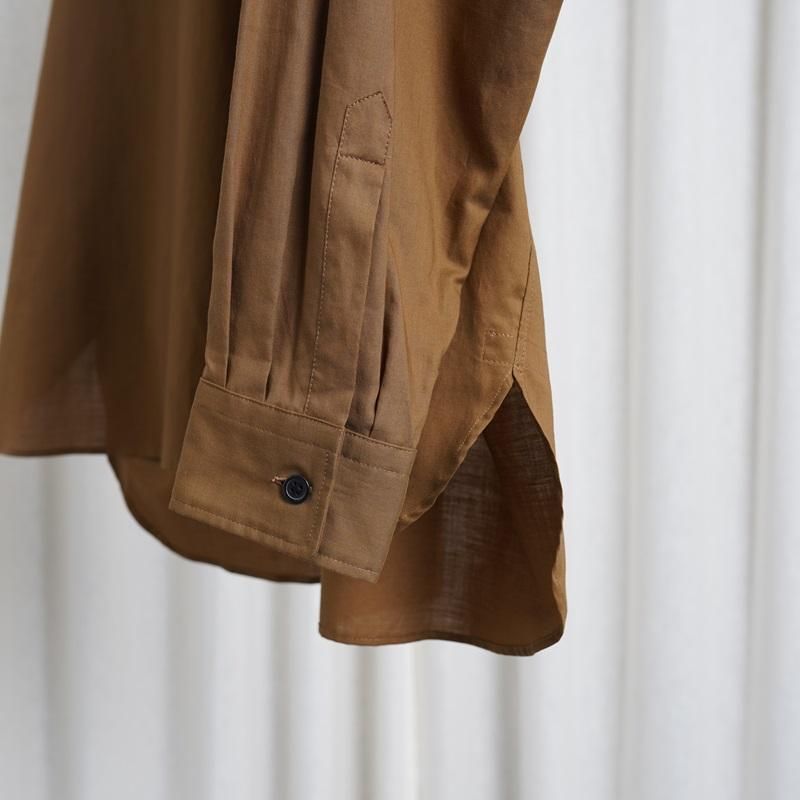 25S/SۡULTERIOR ƥꥢ POWDERY SOFT TWILL SKIPPER SHIRT / BROWN