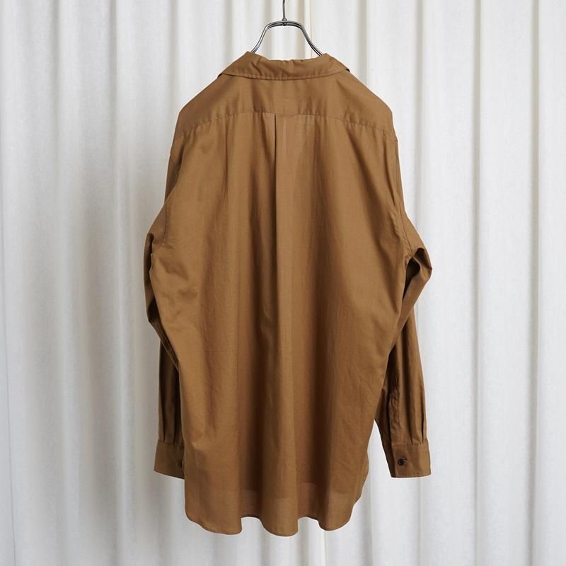 25S/SۡULTERIOR ƥꥢ POWDERY SOFT TWILL SKIPPER SHIRT / BROWN