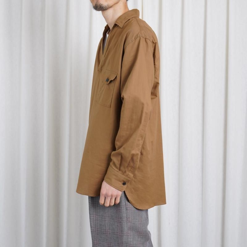 25S/SۡULTERIOR ƥꥢ POWDERY SOFT TWILL SKIPPER SHIRT / BROWN