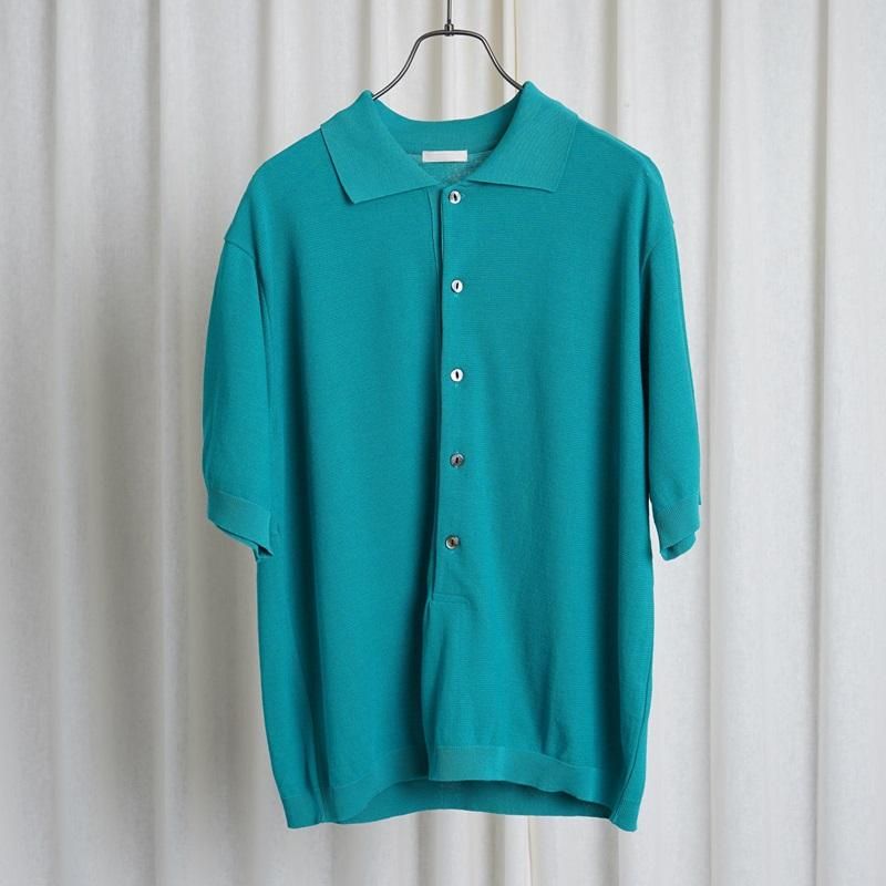 25S/S ULTERIOR ƥꥢ TWISTED COTTON KNIT P/S / PEACOCK GREEN